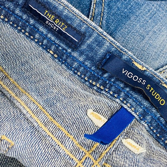 Vigoss Studio The Ritz Cuffed Jean Shorts 0 25 - Picture 9 of 10